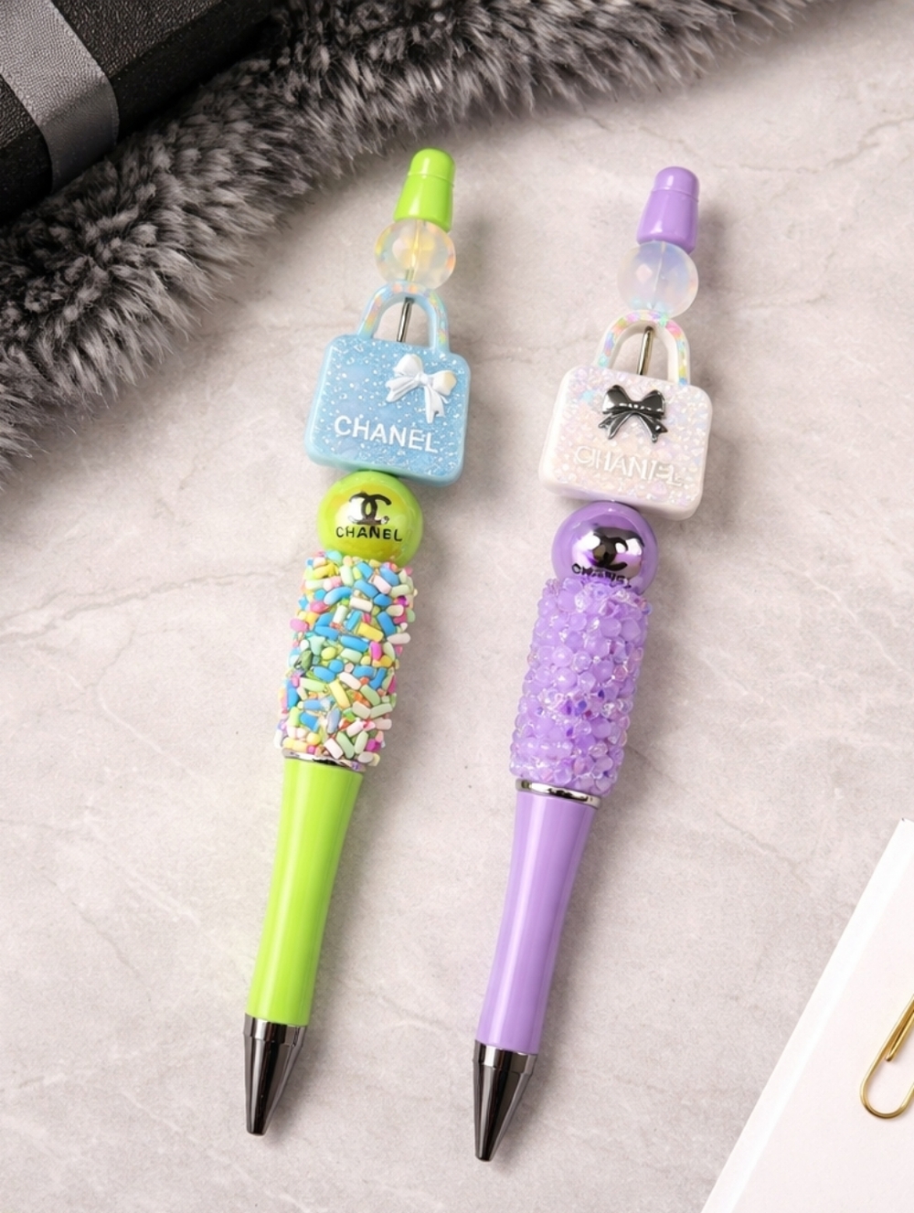 x2 Handcrafted Beaded Pens